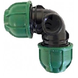 Gomito a compressione con derivazione 25 mm x 1/2" PN10 per pop-up irrifarma.it