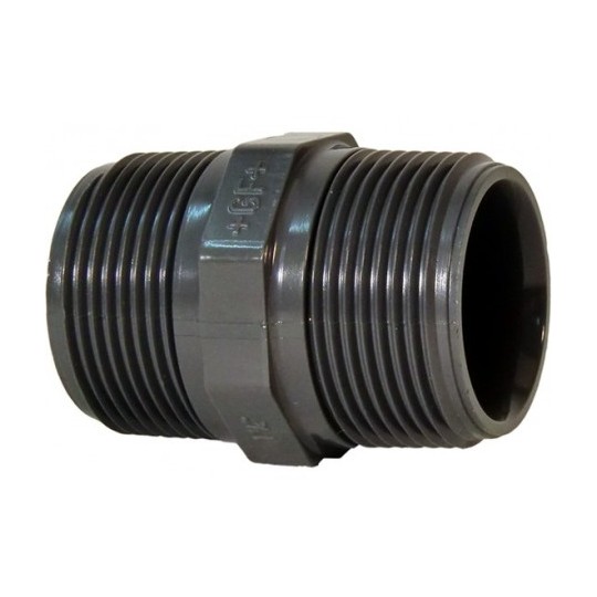 Nipplo PVC filettato maschio maschio PN16 +GF+ – varie misure (1/2"–4") irrifarma.it