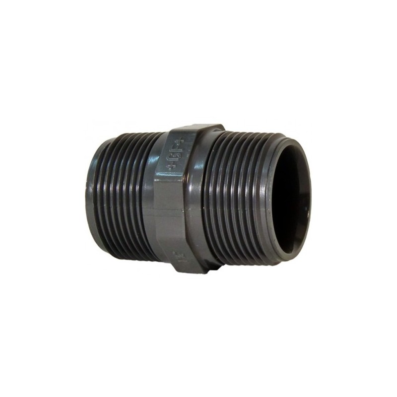 Nipplo PVC filettato maschio maschio PN16 +GF+ – varie misure (1/2"–4") irrifarma.it