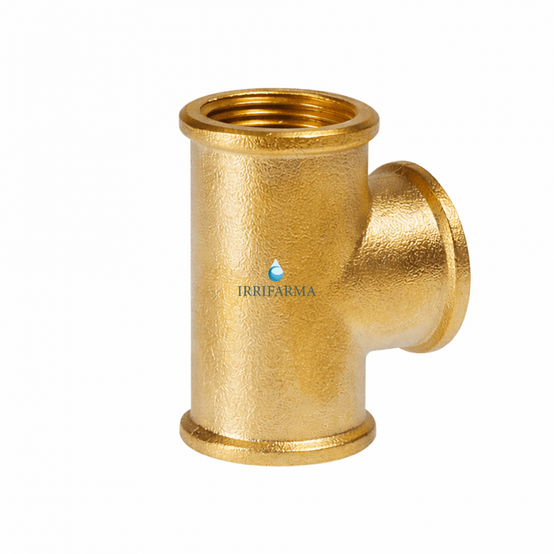 Raccordo Tee in ottone filettato femmina F/F/F (misure 1/2"–4") irrifarma.it