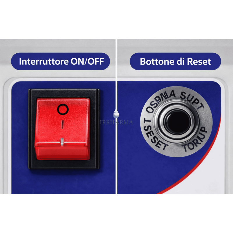 dettaglio tasti Quadro per pompa sommersa monofase 1 hp 220v Salupo irrifarma.it