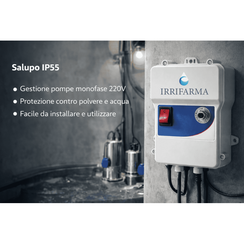 caratteristiche Quadro elettrico per pompa sommersa monofase 2 hp Salupo 220v irrifarma.it