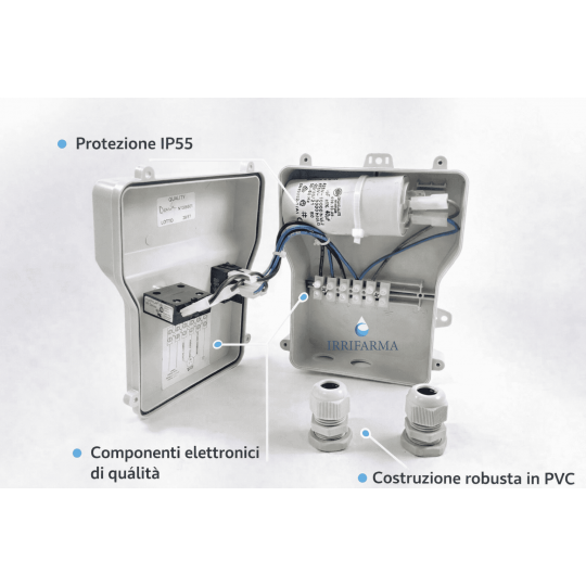 caratteristiche interne Quadro comando pompa sommersa monofase 3 hp 220v Salupo irrifarma.it