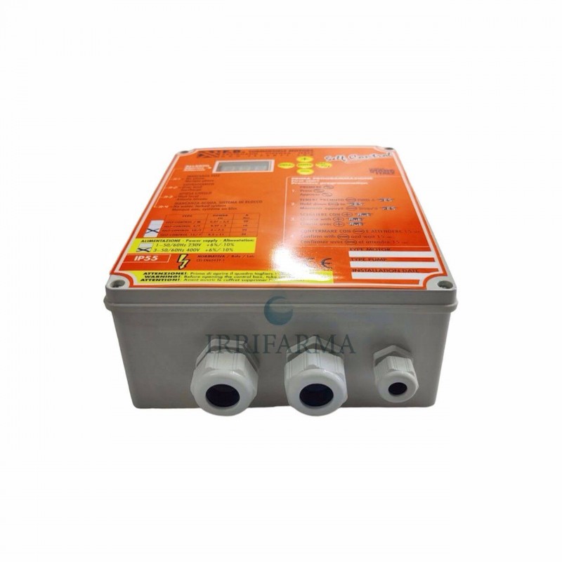 dettaglio ingresso cavi Quadro avviamento e protezione fino a 4 Hp 380V Self Control irrifarma.it