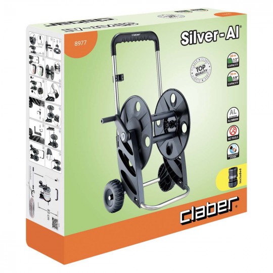 dettaglio imballo Carrello avvolgitubo Claber Silver-Al 8977 60 m irrifarma.it