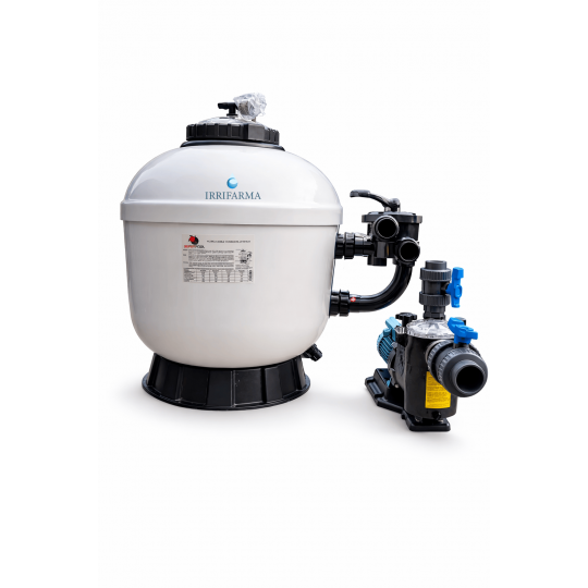 Kit filtrazione piscina 16,5 m3/h: filtro a sabbia 650 + pompa Calpeda 1,5 HP irrifarma.it