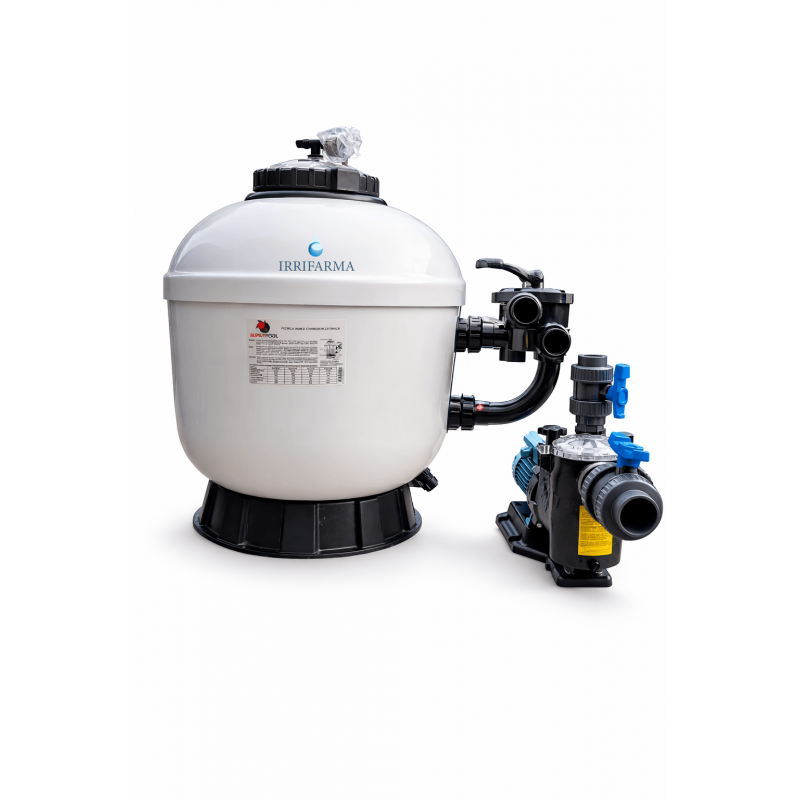 Kit filtrazione piscina 22 m3/h: filtro a sabbia 2" + pompa Calpeda 1,5 HP irrifarma.it