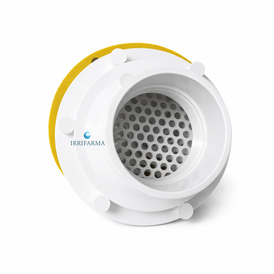 dettaglio attacchi Bocchetta aria idromassaggio piscina a pavimento in ABS – radiale Ø135, 10 m³/h irrifarma.it