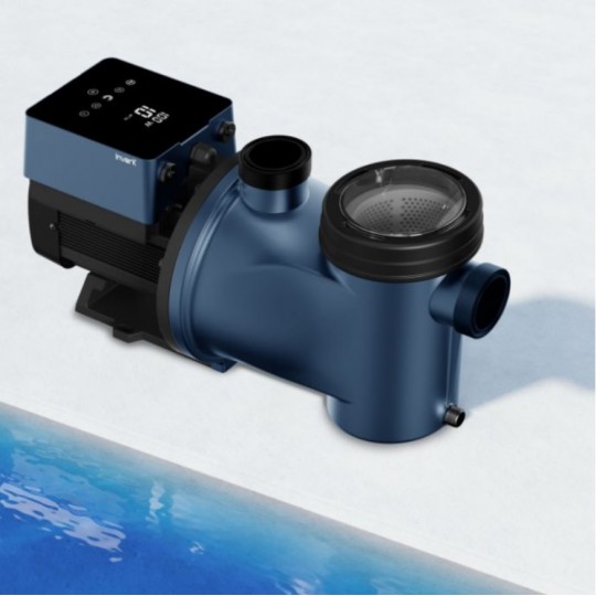 vista laterale Pompa piscina a velocità variabile InverK AQC-100-0001 1,5 CV – DN63 irrifarma.it