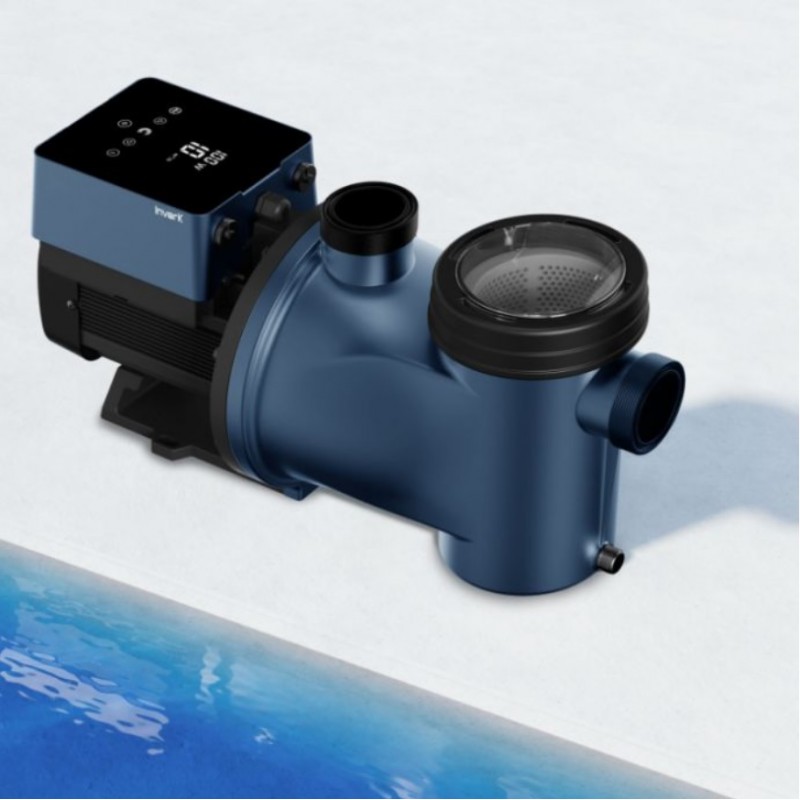 vista laterale Pompa piscina a velocità variabile InverK AQC-100-0001 1,5 CV – DN63 irrifarma.it