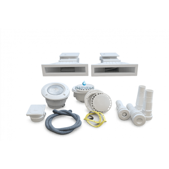 Kit piscina interrata fai da te impianto circolazione a 2 skimmer sfioratore irrifarma.it