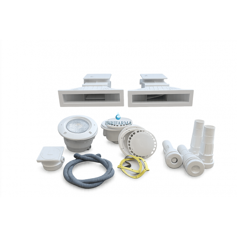 Kit piscina interrata fai da te impianto circolazione a 2 skimmer sfioratore irrifarma.it