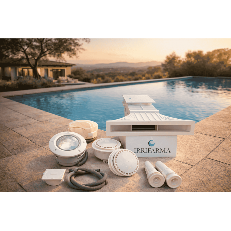 esempio di creazione piscina Kit piscina interrata fai da te impianto circolazione a 1 skimmer sfioratore irrifarma.it