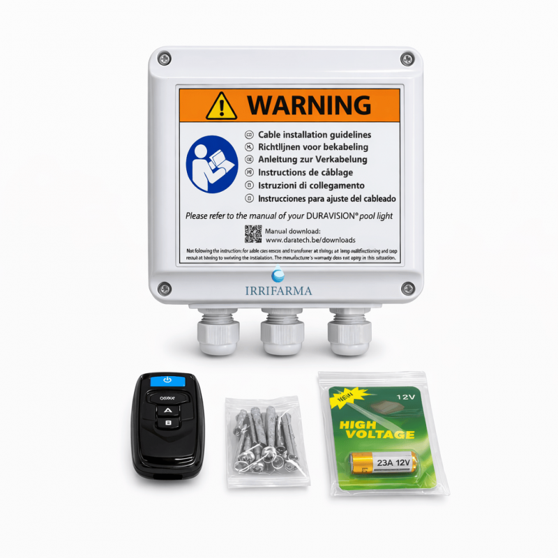 dettaglio contenuto Centralina comando luci piscina PL-REM DuraLink 868MHz | con telecomando irrifarma.it