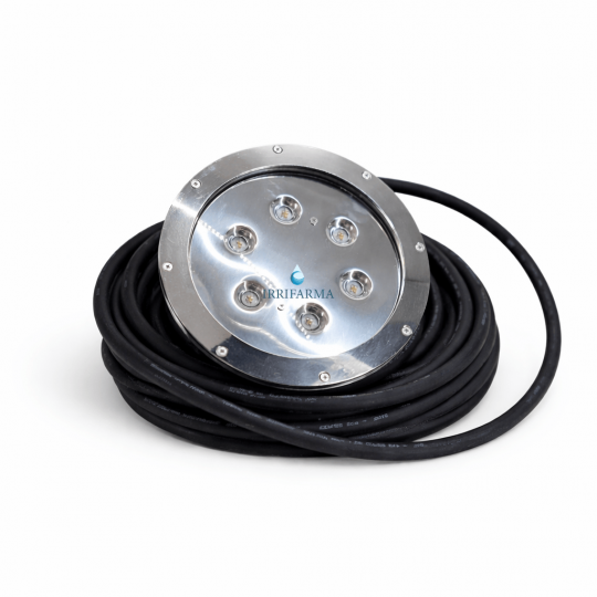 dettaglio faro Kit 4 fari piscina PAR56 RGBW DMX + centralina 5 zone | Teclumen irrifarma.it