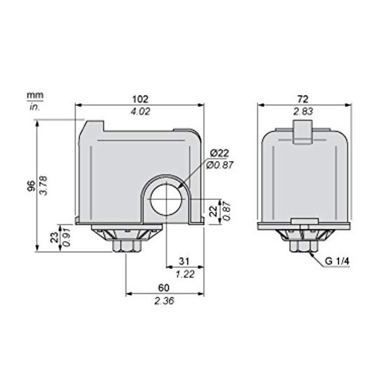 Pressostato meccanico Square D FYG32 10,5 bar autoclave
