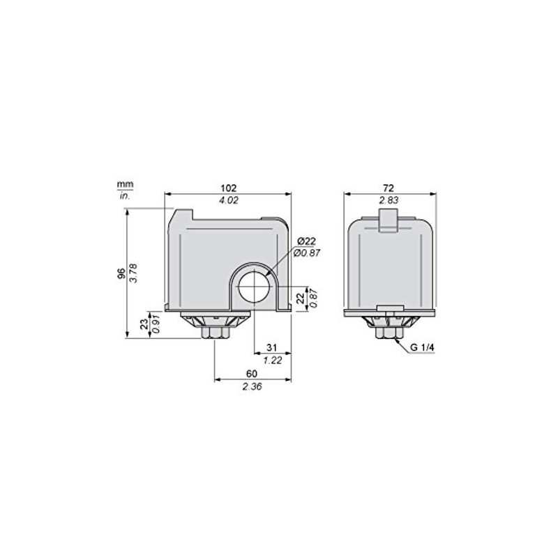 Pressostato meccanico Square D FYG32 10,5 bar autoclave