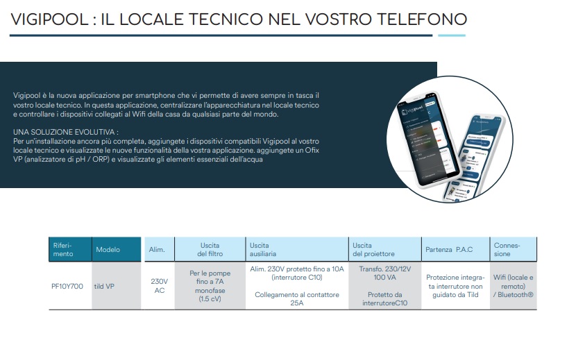 specifiche Quadro Elettrico Smart per Piscina Tild VP : Comfort, Risparmio e Controllo da App