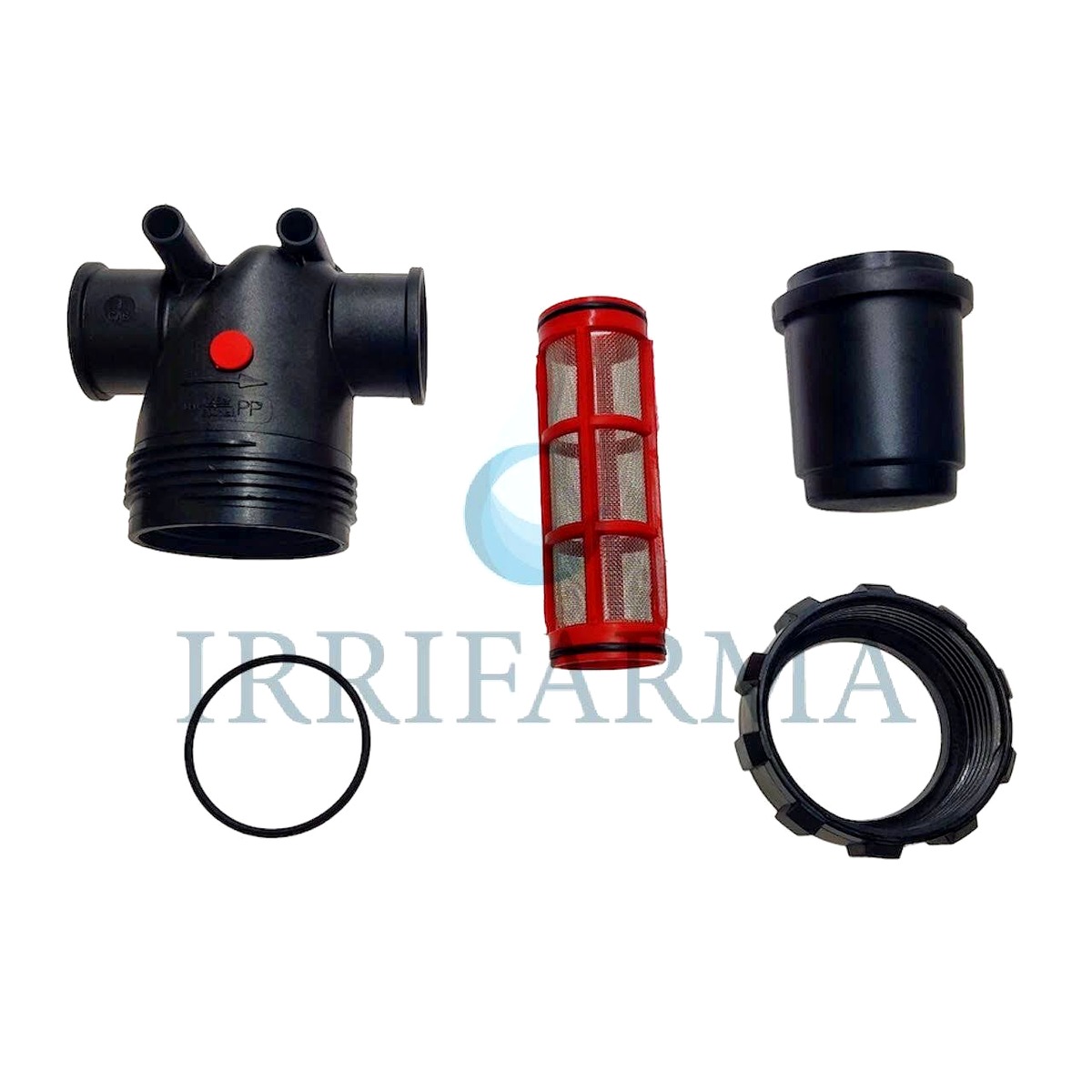 Filtro a rete da 1 pollice smontato con cartuccia inox interna