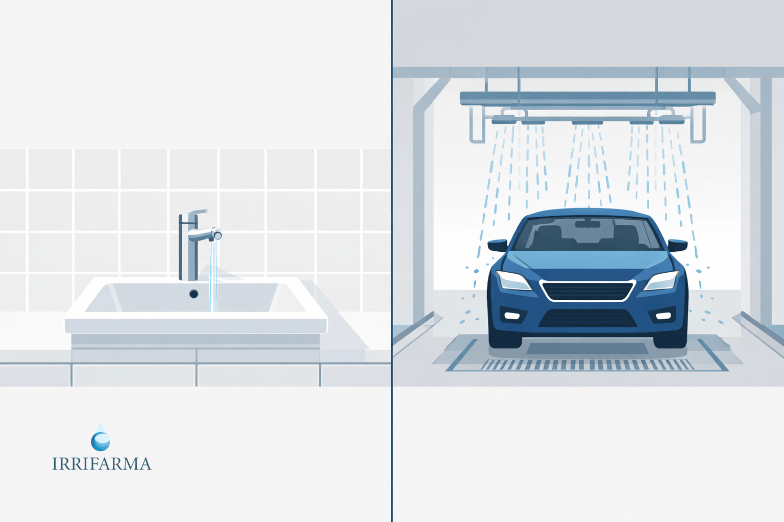 Confronto tra uso domestico dell’acqua di pozzo in casa e uso professionale in un autolavaggio